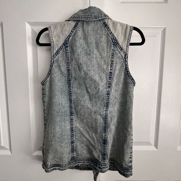 Anthropologie Staring at Stars Stonewashed Denim Vest Size Small - Picture 2 of 6